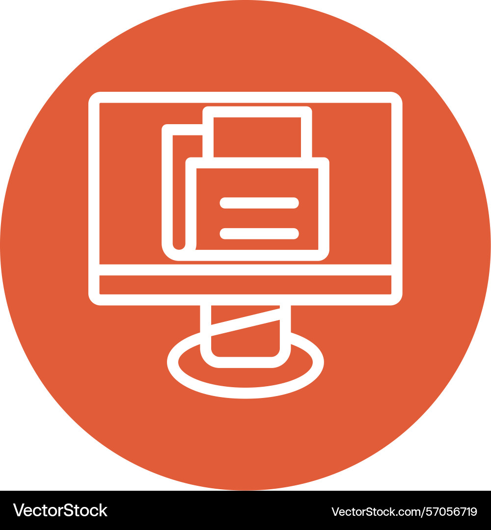 Compute line circle style icon design vector image
