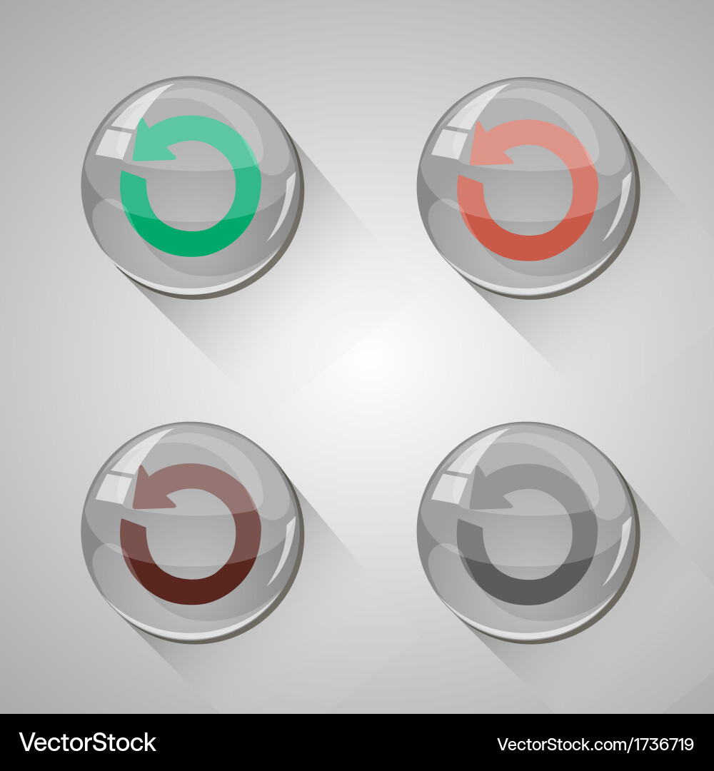Detailed glossy arrow buttons with long shadow vector image
