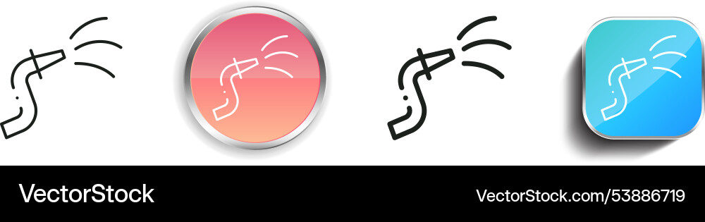 Fire hose icon thin linear regular and button Fire hose icon thin linear regular and button Vector Image