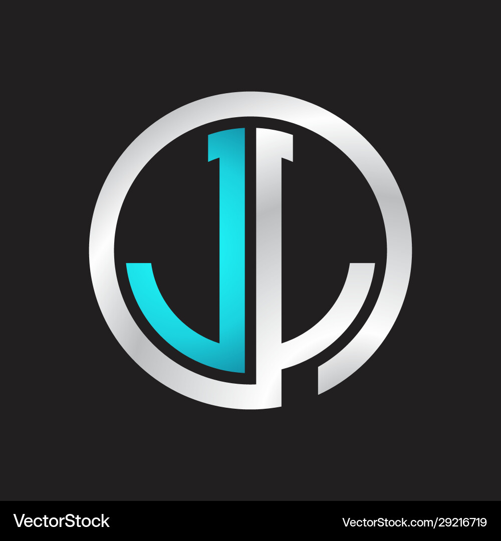 Jl initial logo linked circle monogram vector image
