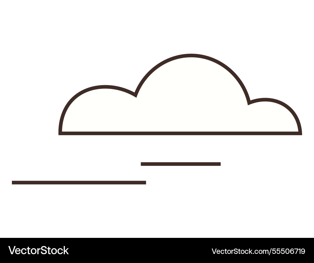 Minimalist cloud with horizontal lines Minimalist cloud with horizontal lines vector image