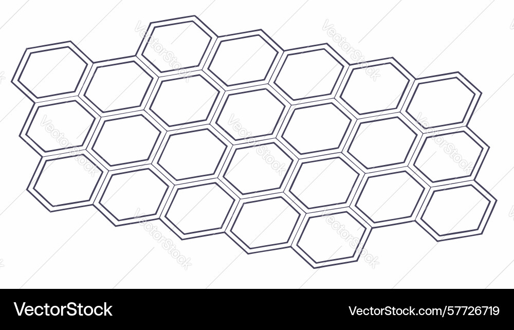 Minimalist hexagonal grid pattern wireframe vector image
