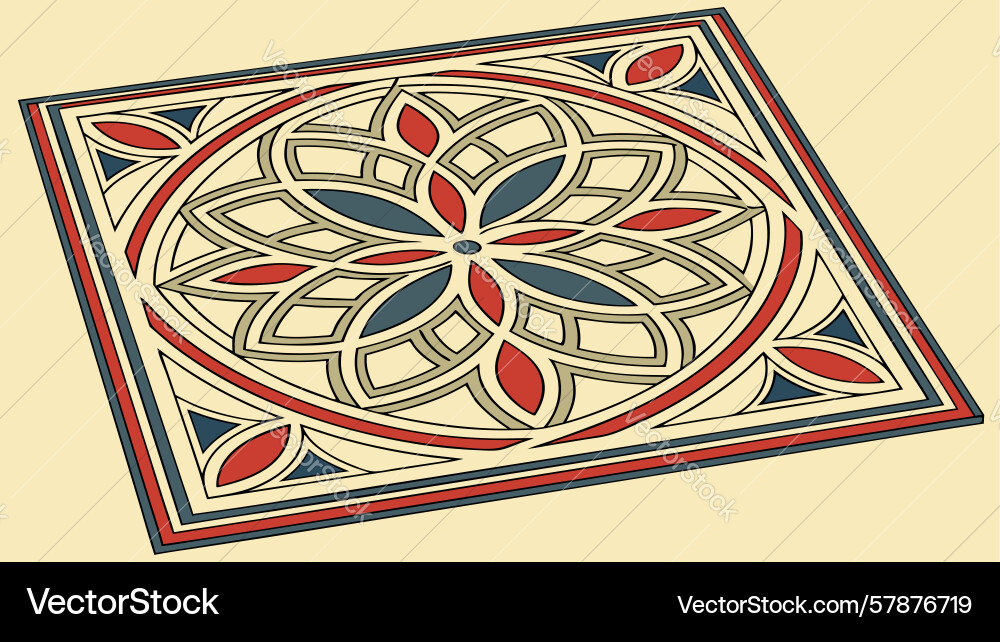 Ornate geometric square tile design generative ai Vector Image