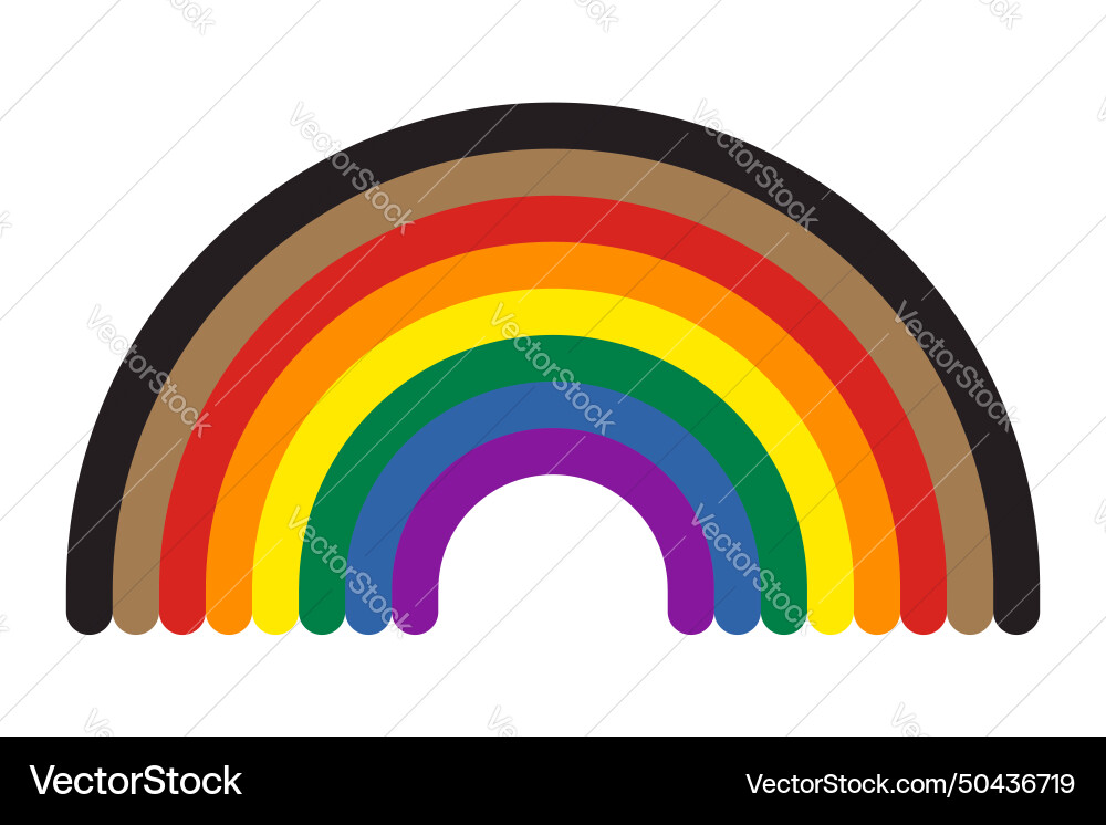 Rainbow icon symbol with black and brown lgbtq Vector Image