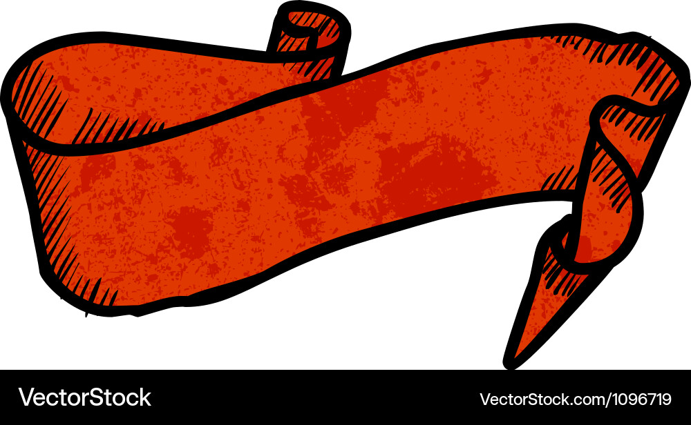 Ribbon in doodle style Vector Image