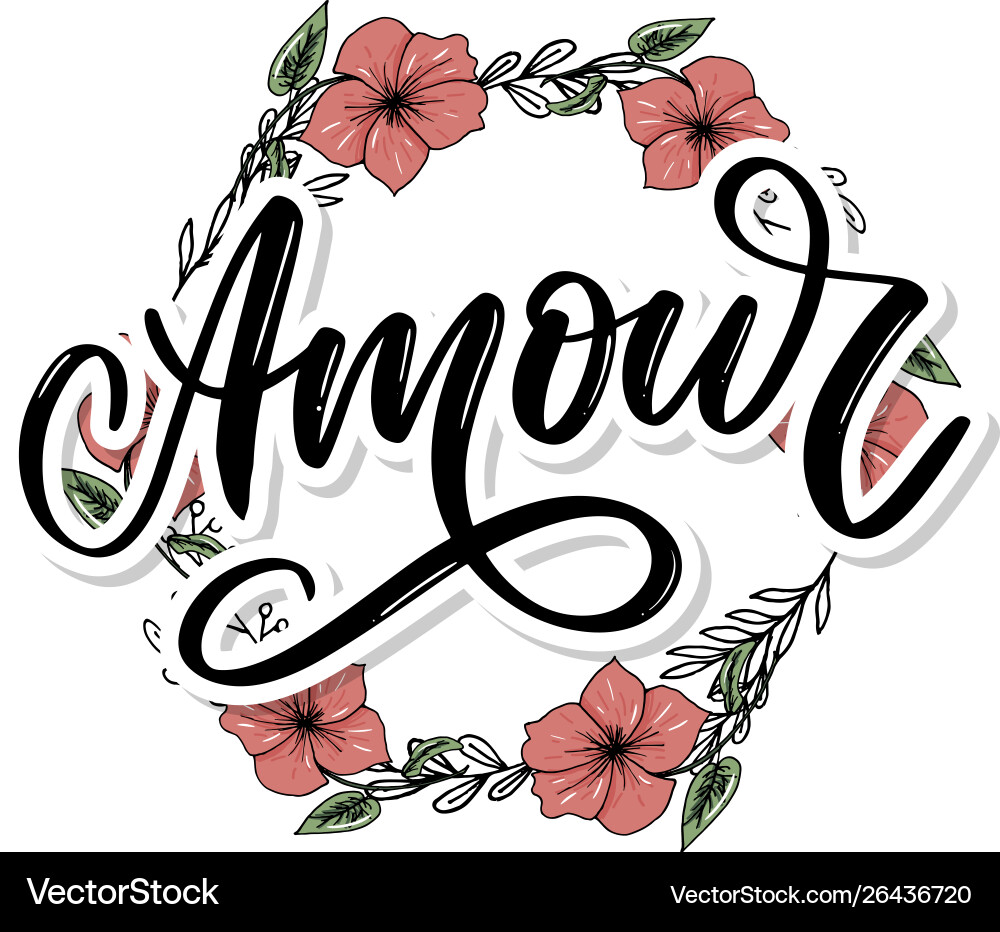 Amour handschriftliche Schrift mit Hand gezeichnet Amour handschriftliche Schrift mit Hand gezeichnet vektorbild