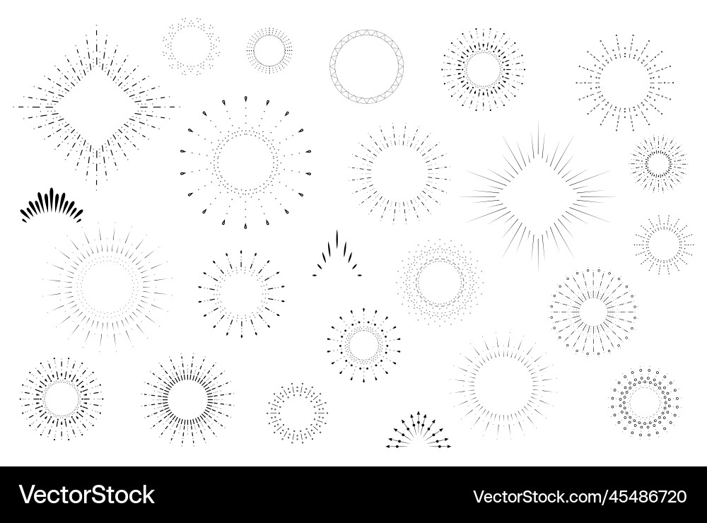 Boho set sunburst Royalty Free Vector Image - VectorStock
