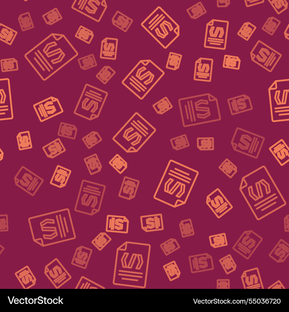 Brown line binary code icon isolated seamless Brown line binary code icon isolated seamless vector image