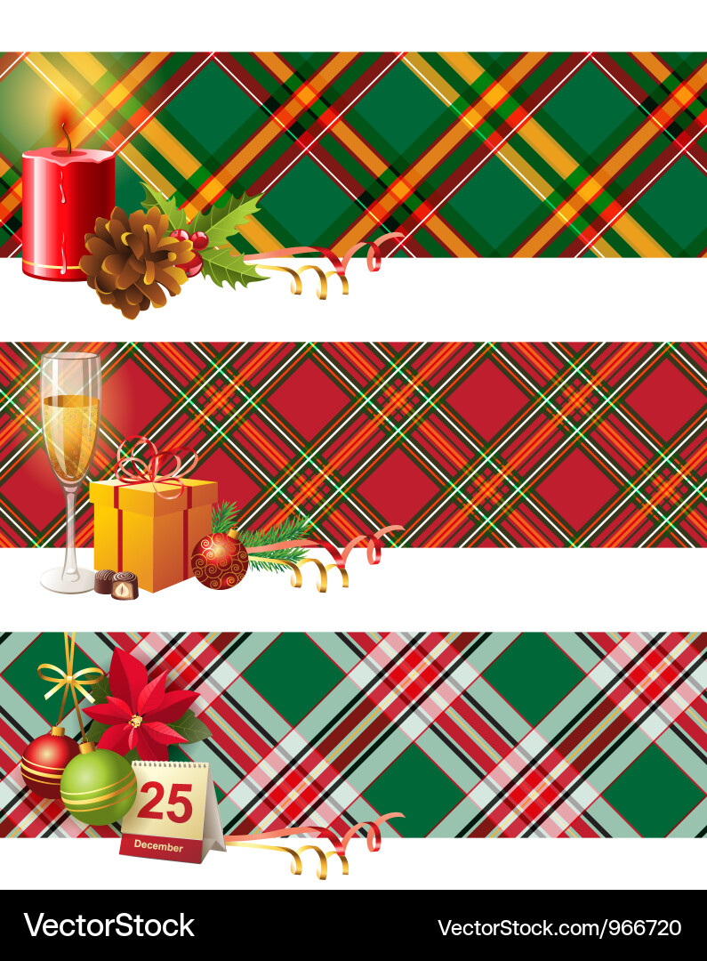 Christmas Borders & Patterns Vector Image