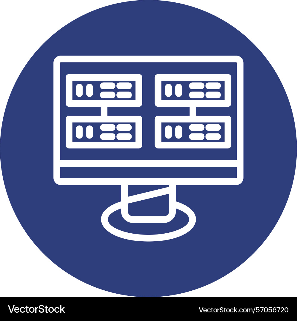 Computing line circle style icon design vector image