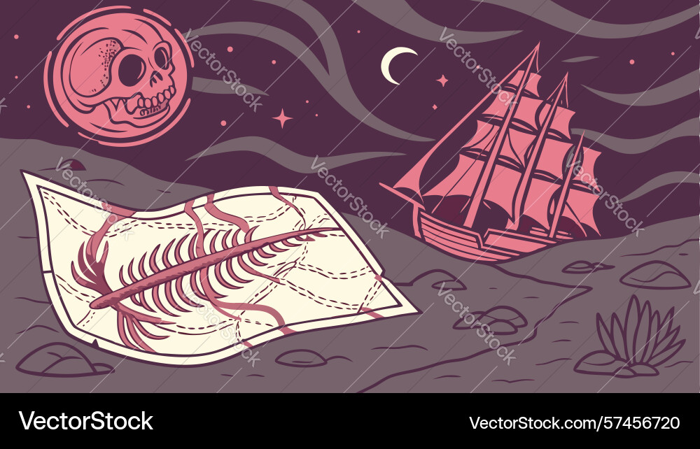 Cosmic map skeleton key and ancient vector image