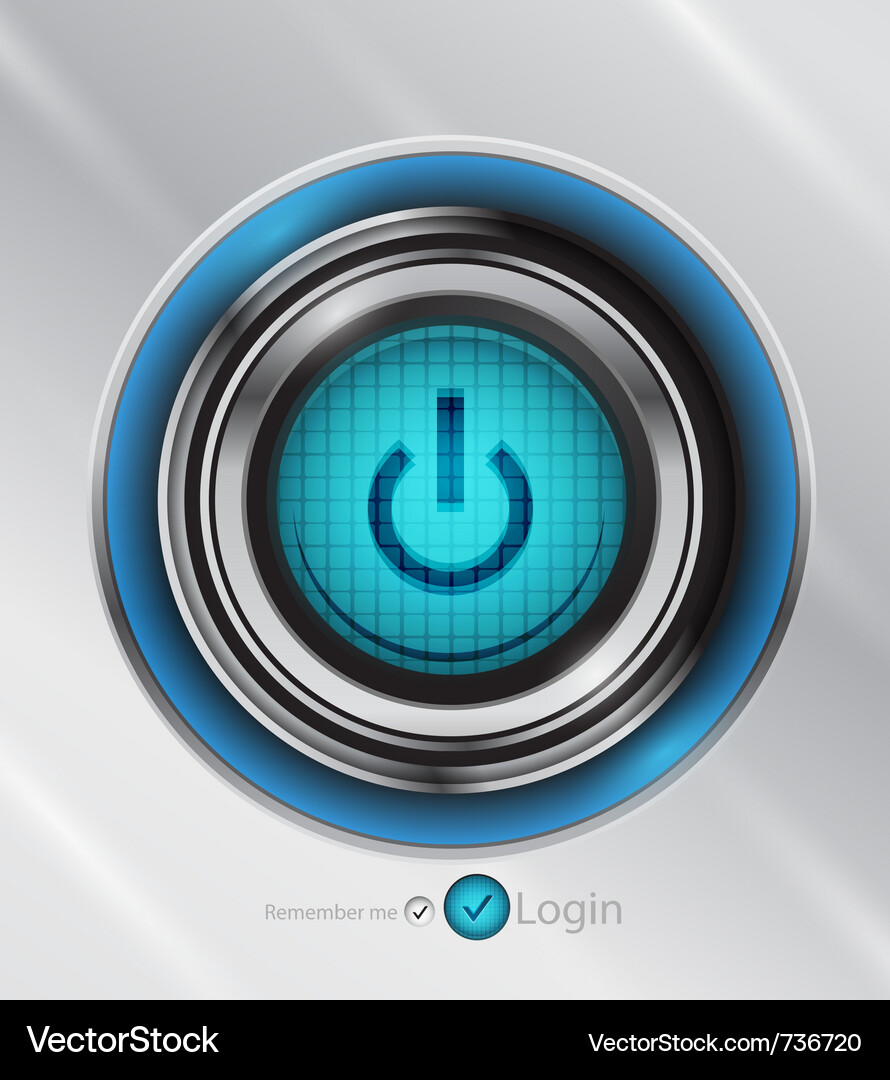 Futuristische Power Button Icon Vektorbild