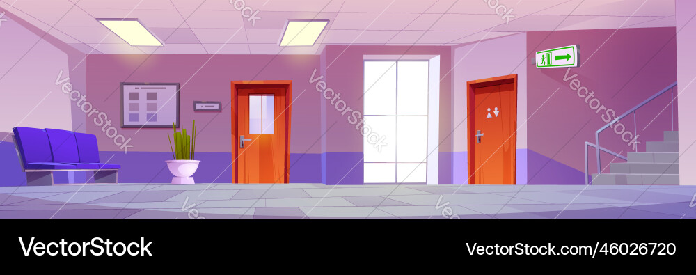 Leere Schule oder Klinik Flur Innenarchitektur Leere Schule oder Klinik Flur Innenarchitektur vektorbild