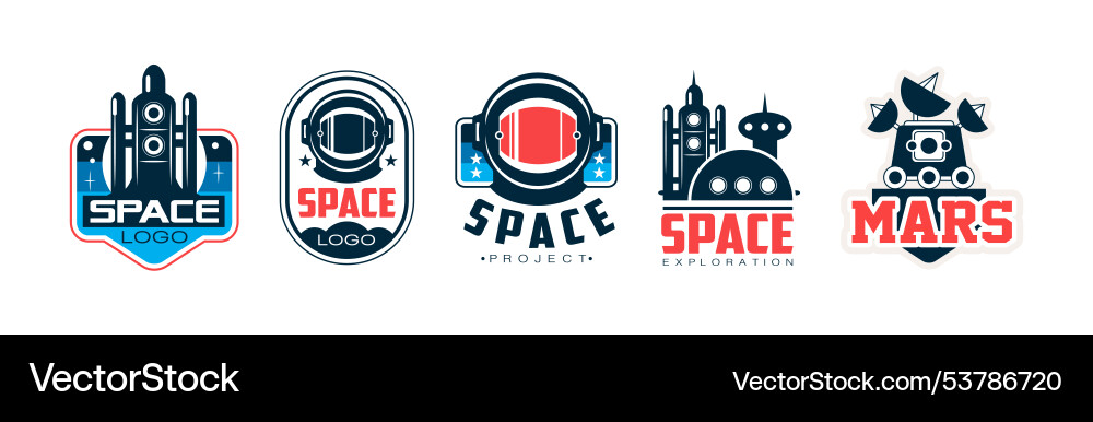 Mars and space project label badge design Mars and space project label badge design vector image