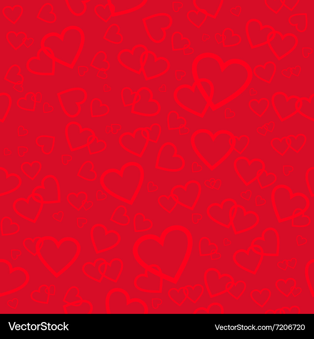 Red seamless pattern with hearts background Vector Image