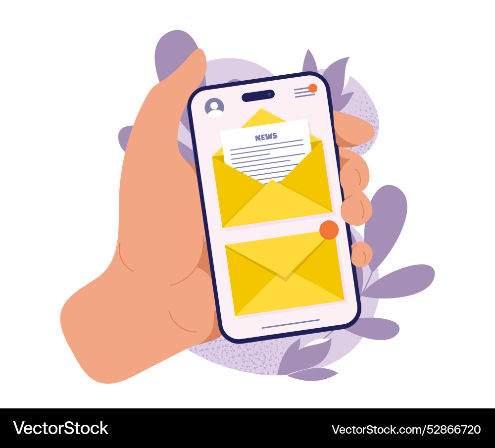 Sending messages at phone notification Sending messages at phone notification vector image