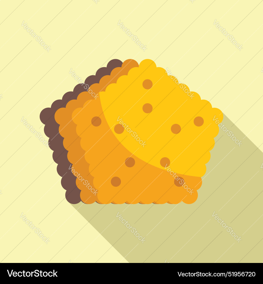Stack of square cracker biscuit with dots flat Vector Image