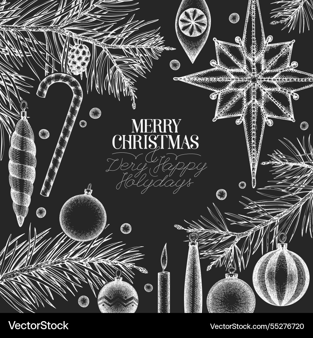 Weihnachtshand gezeichnete Kreidetafel Design Vorlage Weihnachtshand gezeichnete Kreidetafel Design Vorlage vektorbild