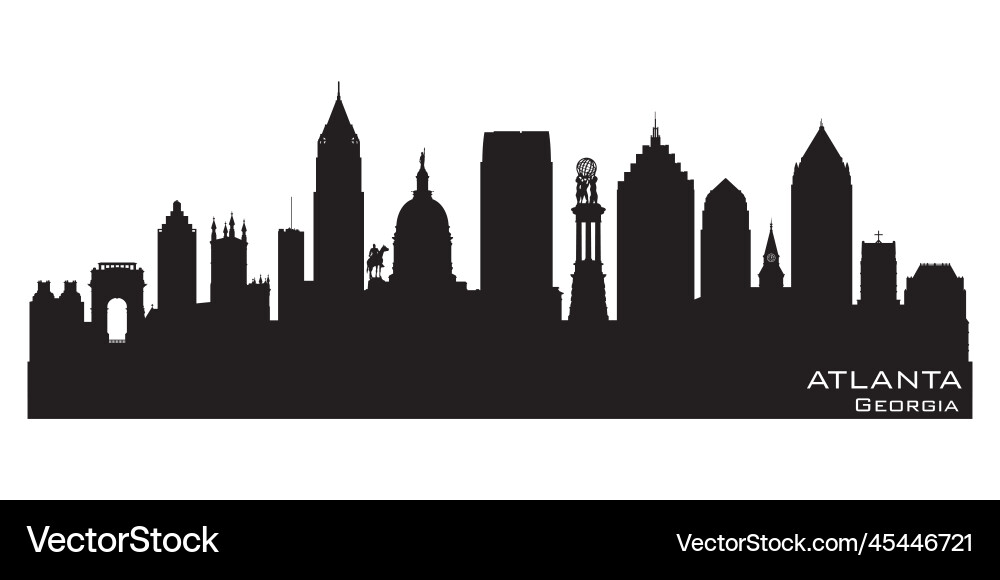 Atlanta georgia city skyline silhouette Atlanta georgia city skyline silhouette vector image