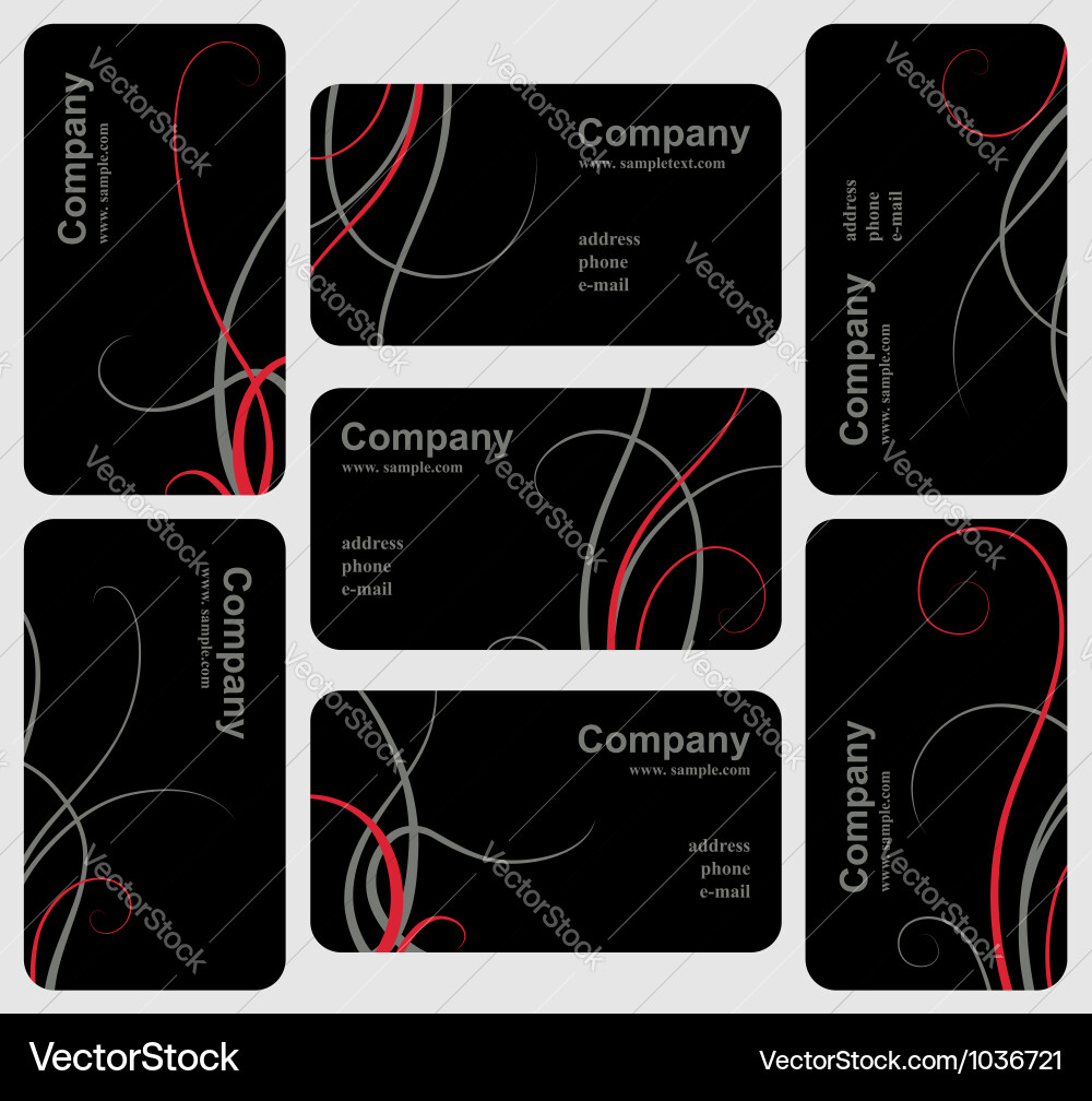 Black card set vector image