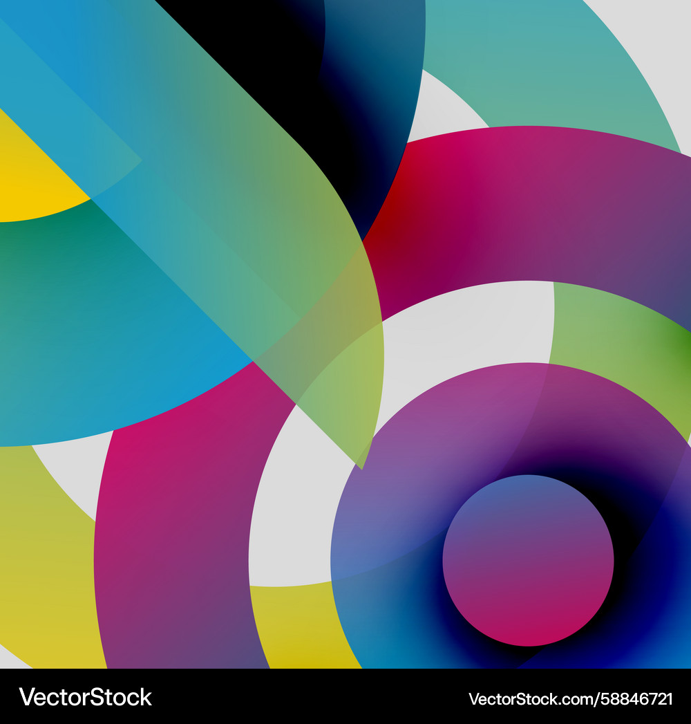 Colorful Overlapping Shapes Vector Image