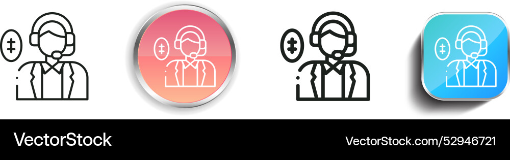 Commentary icon thin linear regular and button Vector Image