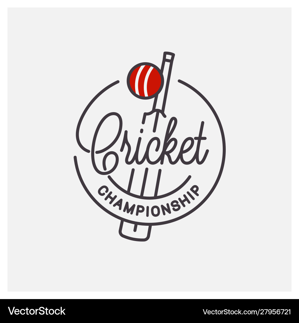 Cricket Championship Logo - Bats & Ball Vector Image