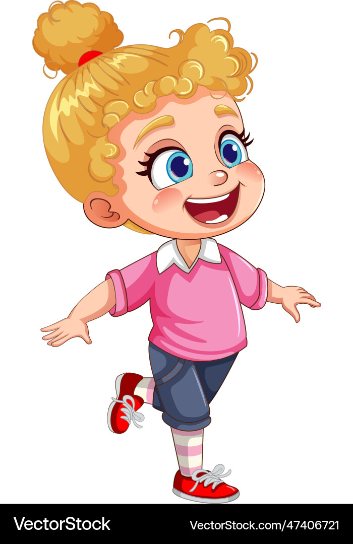 Cute girl cartoon character Royalty Free Vector Image
