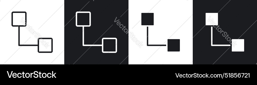 Diagram nested icon set in black and white filld Vector Image