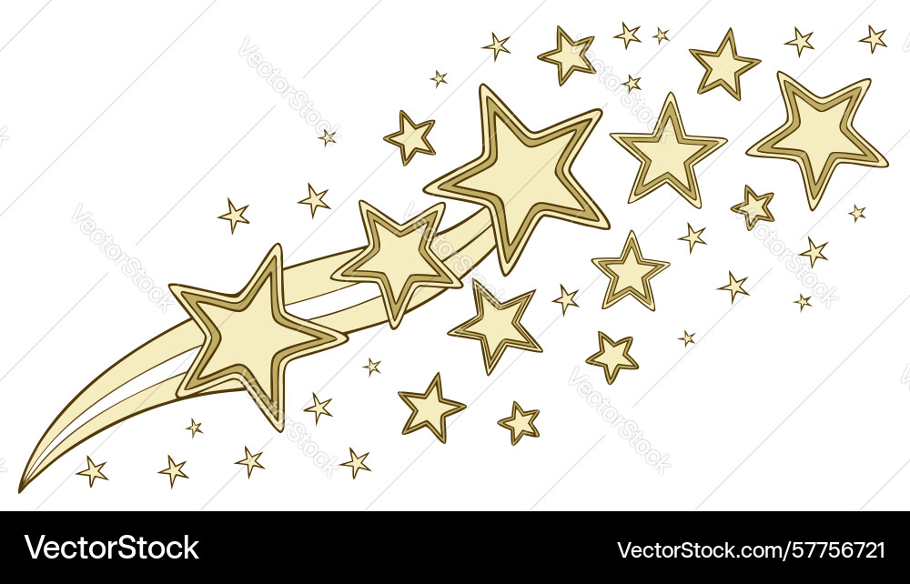 Golden stars design element generative ai Vector Image