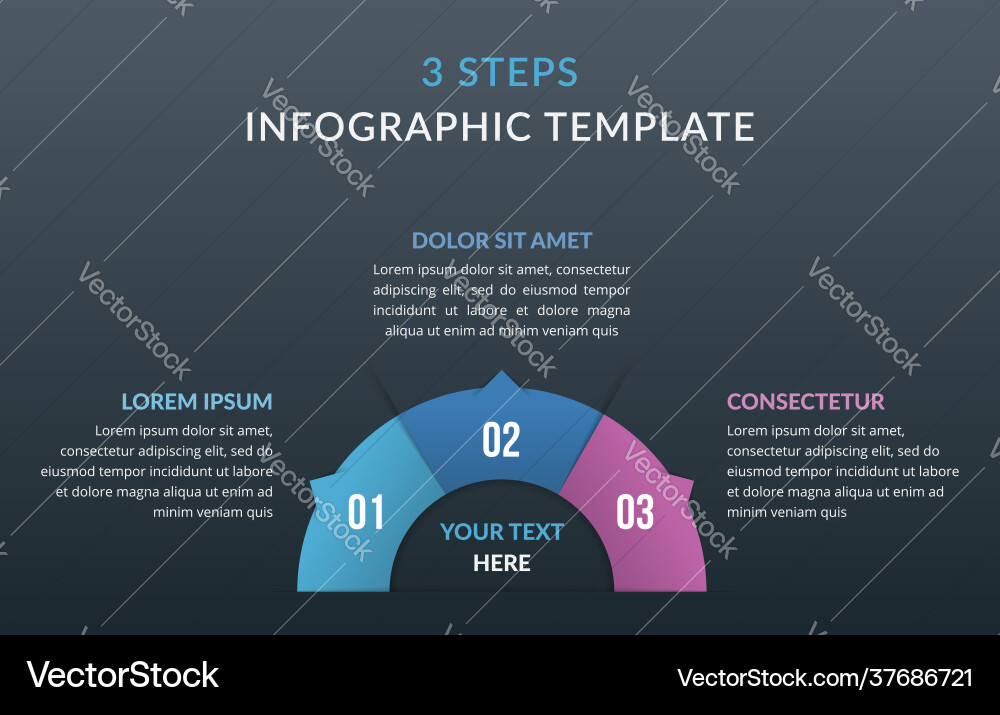 Infographic template with three elements Infographic template with three elements Vector Image