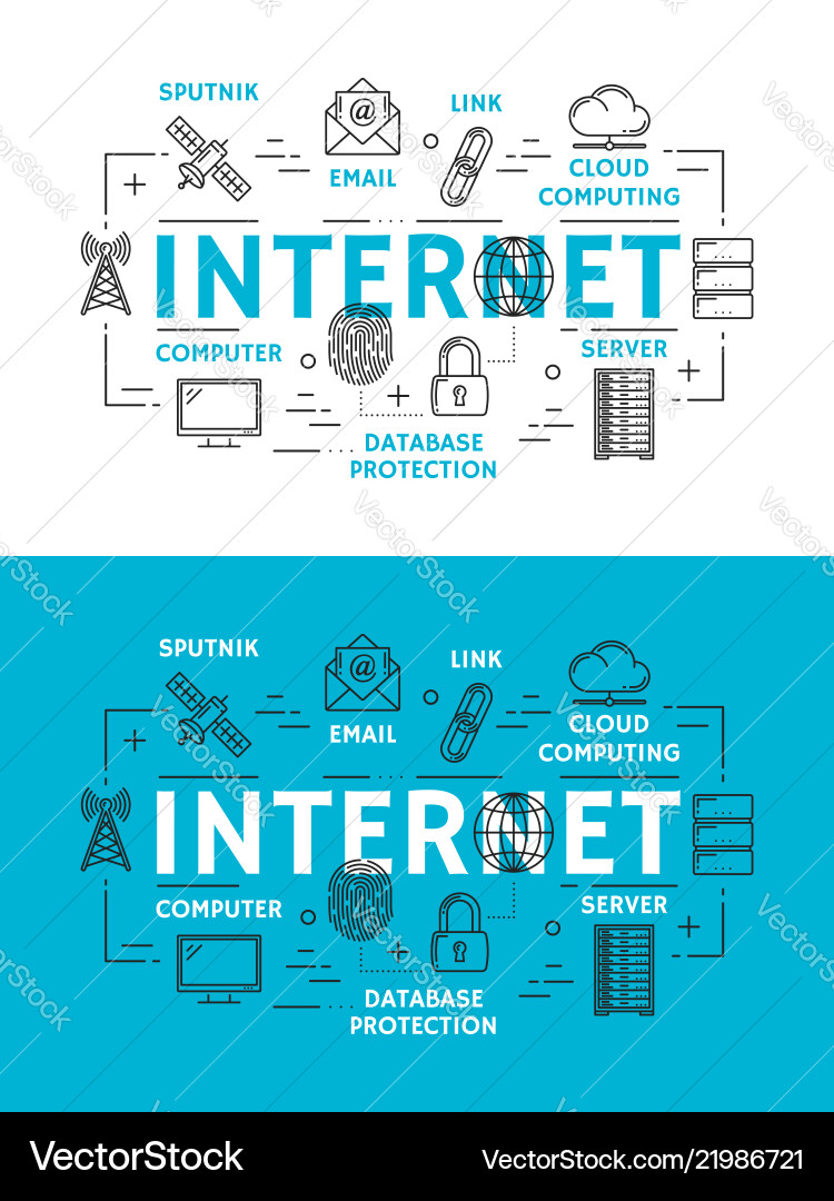 Internet web elements and devices Internet web elements and devices vector image