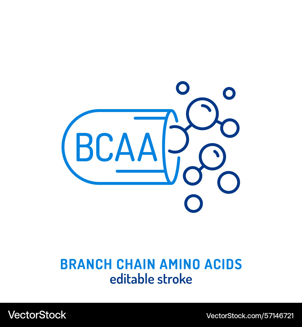 Linear icon of bcaa editable Linear icon of bcaa editable vector image