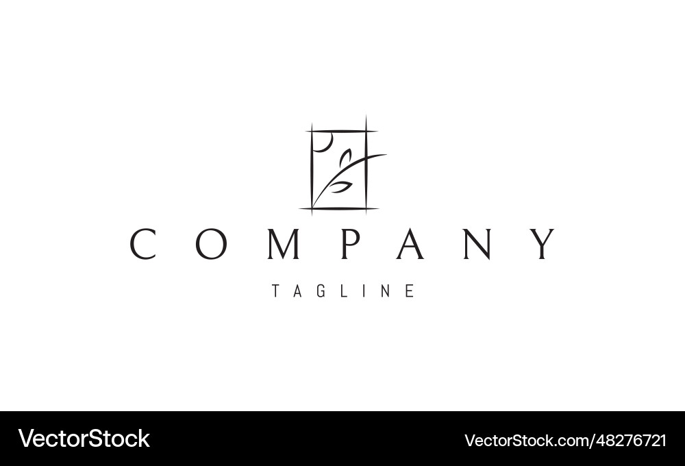 Logo on which an abstract image of a branch Logo on which an abstract image of a branch vector image