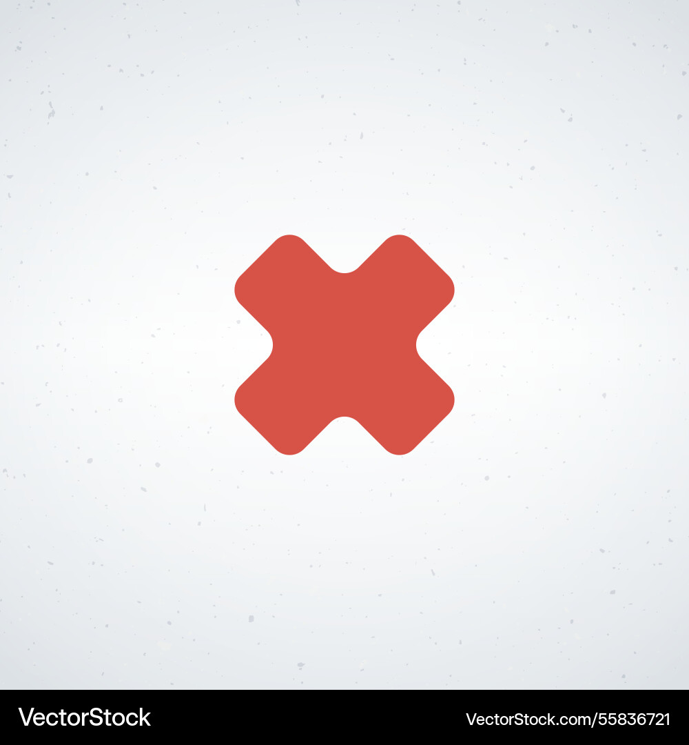 Red x ban cross simple stock isolated Vector Image