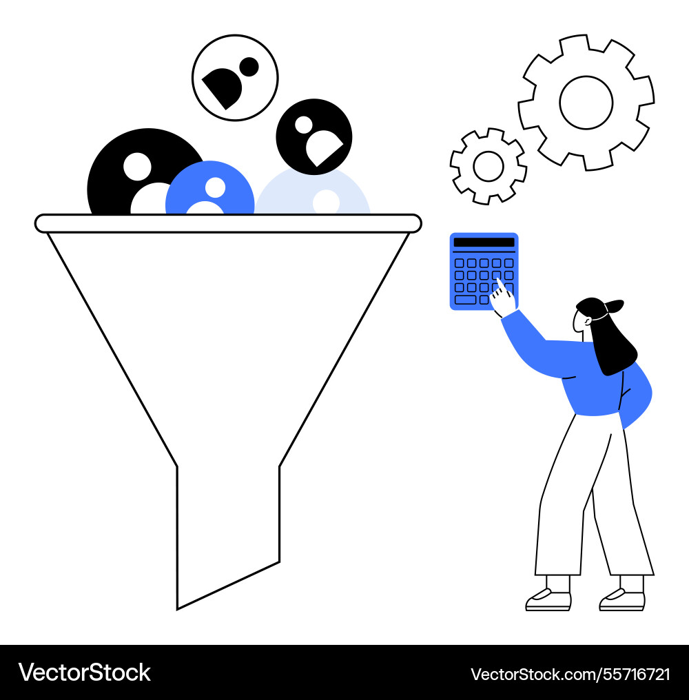 Sales funnel concept with user inputs Sales funnel concept with user inputs vector image