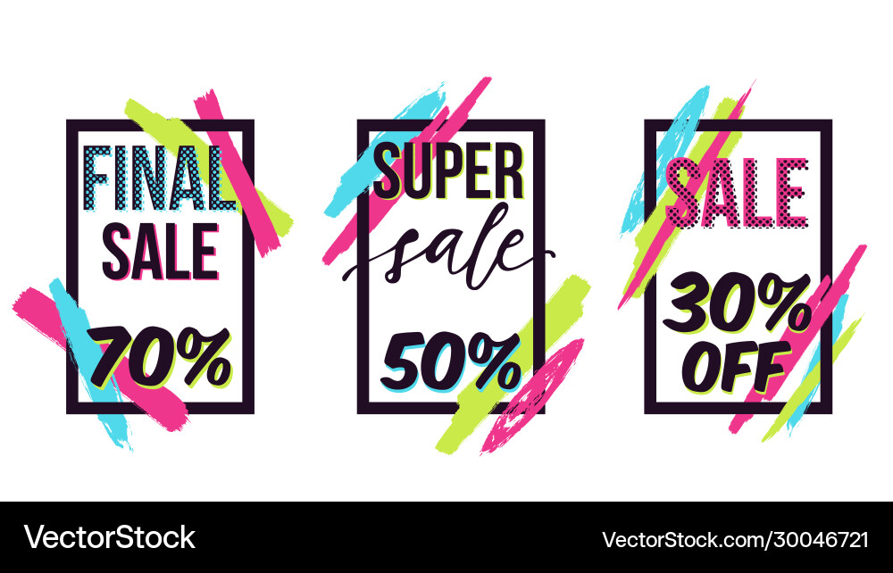 Set sale posters with stylish dynamic frames Set sale posters with stylish dynamic frames vector image