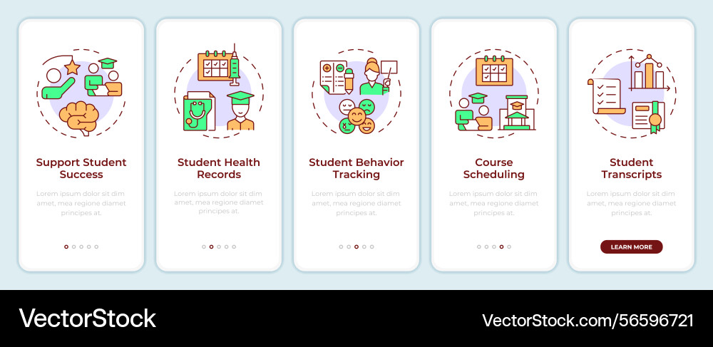 Student information system onboarding mobile app Student information system onboarding mobile app vector image