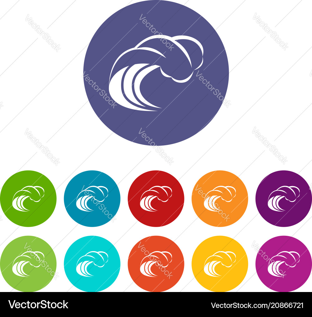 Wave with foam icon simple style vector image