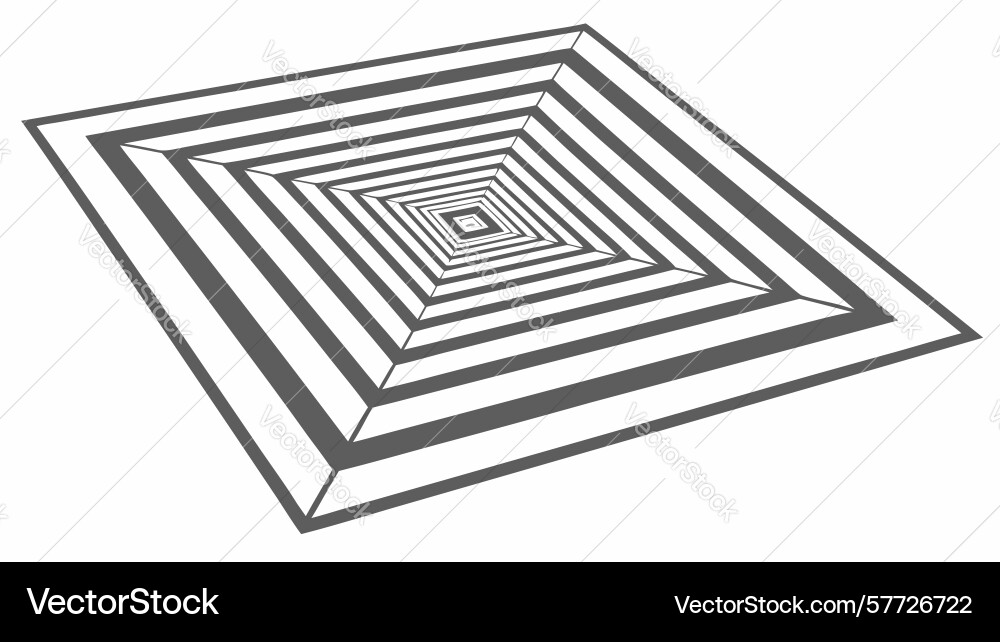 Abstract square tunnel geometric pattern depth vector image