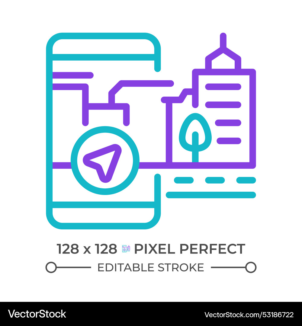 Ar navigation two color line icon Vector Image
