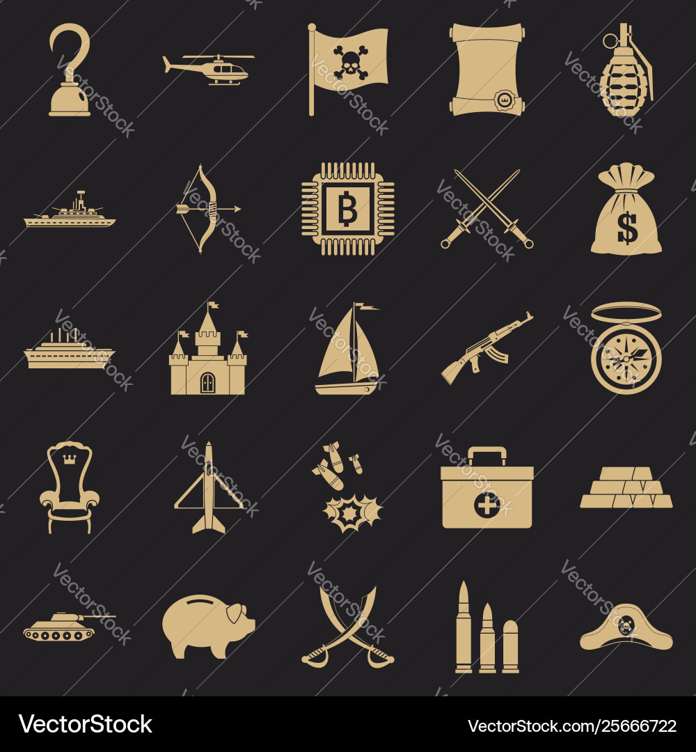Combat icons set simple style Combat icons set simple style vector image