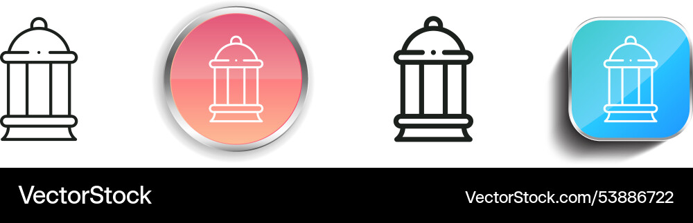Fire lamp icon thin linear regular and button vector image