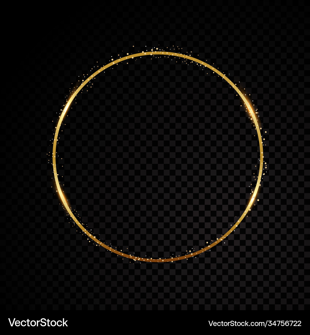 Golden Circle Sparkle Frame Vector Image