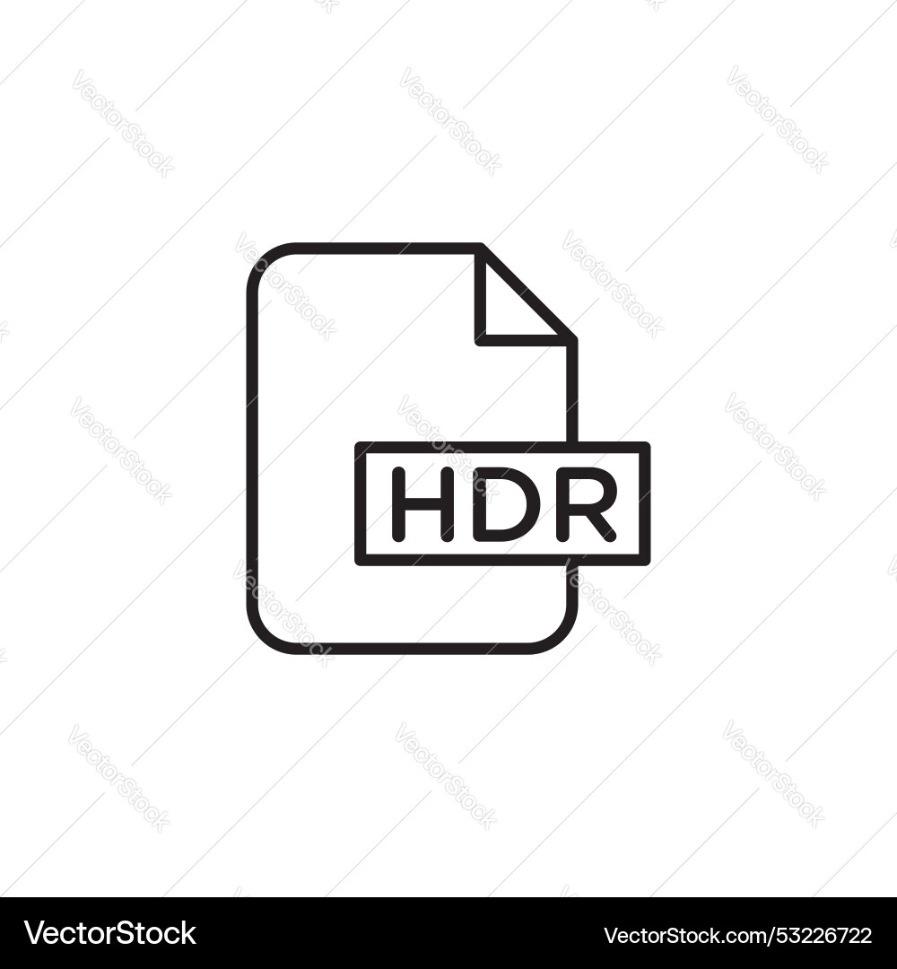 Hdr image file extension icon set document design vector image