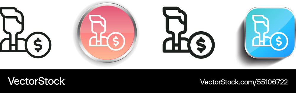 Investor icon thin linear regular and button vector image