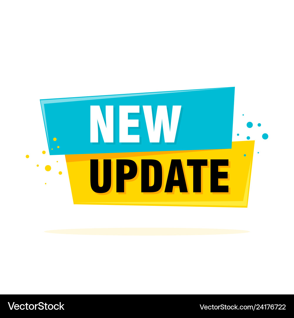 New update banner template isolated on white New update banner template isolated on white vector image