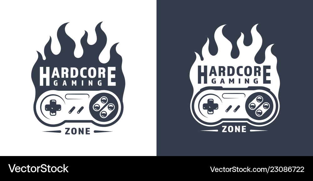 Retro Game Controller Emblem vector image