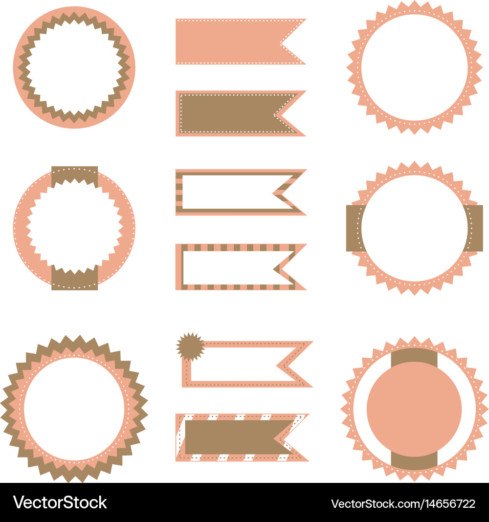 Set of flags and labels vector image