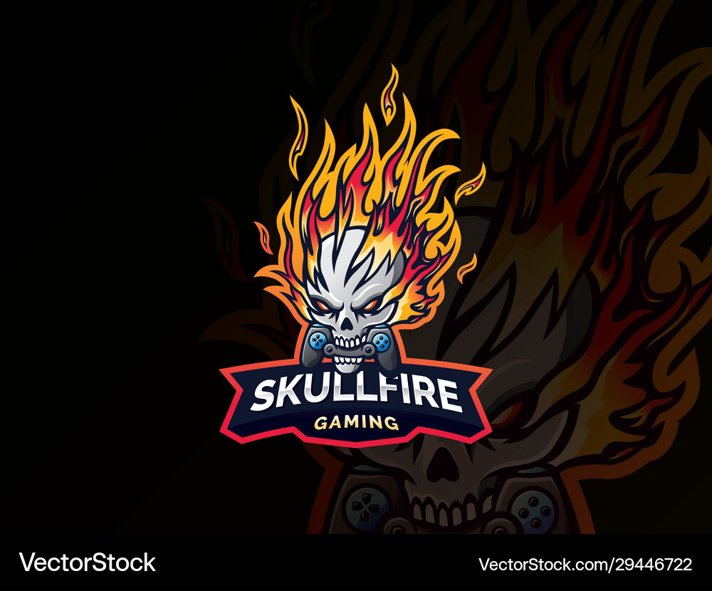 Skull Fire Logo - Esports & Gaming Vektorbild